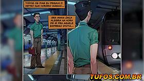 Novinha fogosa e sem calcinha no metrô escuro luz no fim do trem gozando a vida adoidado 🔥