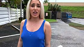 Blonde gets picked up for public sex with monster cock