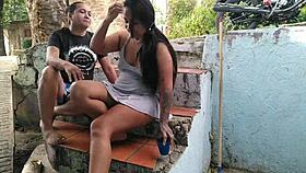 'look at neighbor sweeping in small dress showing huge ass!'