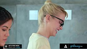 Girlsway Nerds Kendra Spade and Chloe Cherry Bang a Friend in Sitcom Roleplay