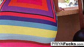 Busty Indian Milf Goddess Priya Intensely Masturbates with Giant Glass Toy