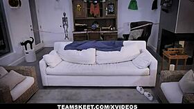 Petite 18+ Redhead Cleo Clementine in Costume Gets Tricked into Doggystyle Fucking on Halloween