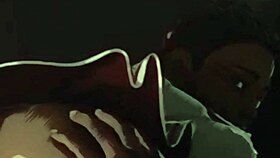 Sexy redhead passionately receives a massive black cock creampie