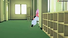 Android 21 transforms in dragon ball fantasy hentai.