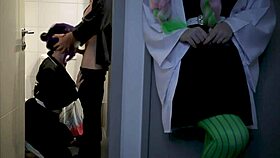 Mitsuri secretly watches Tanjiro slam Shinobu hard in the toilet. Bella Hentaigirl captures every wild doggystyle moment in this quickie!