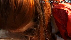 young russian redhead erupts from step brother's cock orgasm