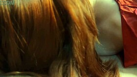 young russian redhead erupts from step brother's cock orgasm