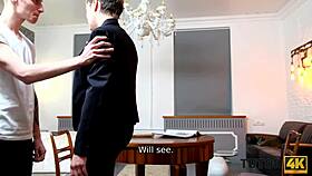 yo, this prankster hid the tutor’s glasses and banged the mature cougar