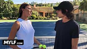 Wow, stepmom and stepson after tennis? Things got steamy real quick... 😍