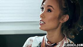 Lesbian teacher Christy Love seduces student Codey Steele for banging