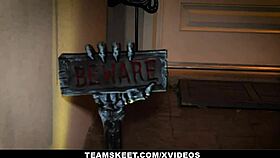 Petite 18+ Redhead Cleo Clementine in Costume Gets Tricked into Doggystyle Fucking on Halloween