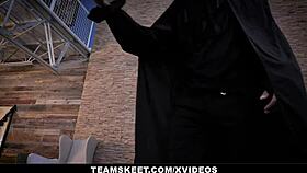 Petite 18+ Redhead Cleo Clementine in Costume Gets Tricked into Doggystyle Fucking on Halloween