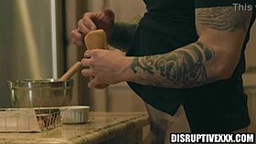 gay buff brings his neighbor a cum-filled donut 😏