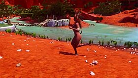 wildlife sandbox - fit faun shows farmer girl crop watering with wild fisting and squirting.