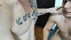 Naughty boyfriend makes woman and gay friend suck his dick?