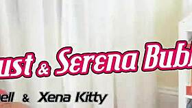 pixi lust and serena bubbles, tgirls in lingerie making love