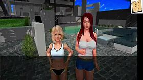 in my new family 13, teen gives handjob with big ass and cumshot