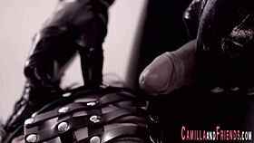 bdsm shemale assfucking in latex with cumshot and buttplug!