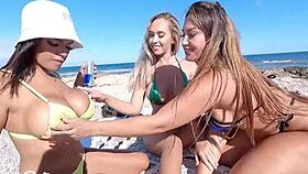 Wow! Playing Naked on the Beach With Two Horny Friends Gets So Wild and Dirty!