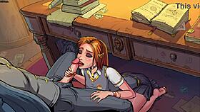 Innocent Witches Features Ginny Weasley Giving a Messy Handjob in Class