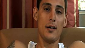 tattoo thug jerks off for a gay orgasm