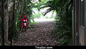 caretaker pranks tiny teen on halloween and fucks her hard