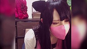 hey, ever seen a cute cat-ear ladyboy in thong panties jerking off on live stream?