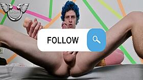 Solo stud jerks off with big cock in private