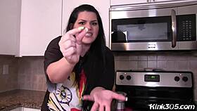 Angelina Castro and Katana Kombat, two latina milfs, tease your small penis over coffee