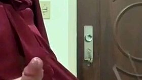 Linda's trans beauty masturbates her monster cock.