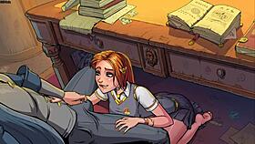 Innocent Witches Features Ginny Weasley Giving a Messy Handjob in Class