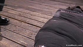 mimmified brunette endures harsh whipping session