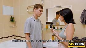 busty girl scolds stepbro before tempting him into taboo sex, feeling the emotions