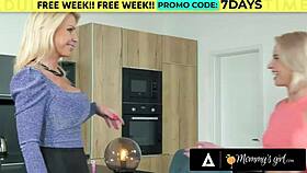 petite blonde learns muff diving from stacked milf mentor. wanna try fingering techniques?