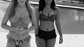 Best Friends Dive into Yoga Challenges at Pool