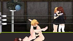 princess nina fights karin in this ring catfight, lesbian action! 💥