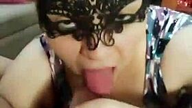 Feeling ecstatic during deepthroat blowjob with mask on, part 6.