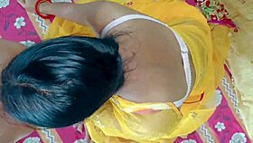 Indian newlywed wife enjoys honeymoon sex with husband.