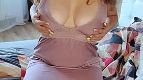 big ass girl sensual caresses pussy after waking up