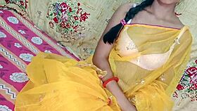 Indian newlywed wife enjoys honeymoon sex with husband.