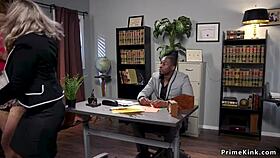 BBC boss ties up MILF employee and teen 18+ for anal submission in a group fantasy.