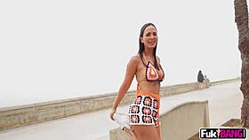 I'm feeling hot as Claudia Bavel fucks in public.