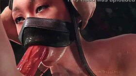 kitana does a deadly blowjob to bulging senpai