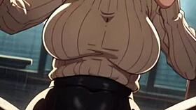 ghibli anime girl in rain at night