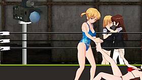 princess nina fights karin in this ring catfight, lesbian action! 💥