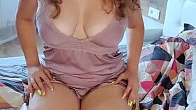 big ass girl sensual caresses pussy after waking up