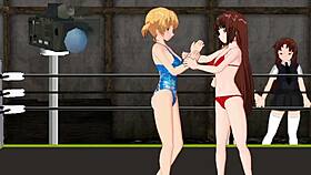 princess nina fights karin in this ring catfight, lesbian action! 💥