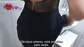 milf cristina almeida flashes hairy pussy to salesman in shoe store