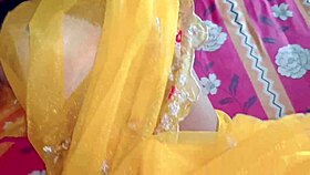 Indian newlywed wife enjoys honeymoon sex with husband.