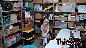 Hot blonde teen 18+ banging hard in uniform for freedom at shop!